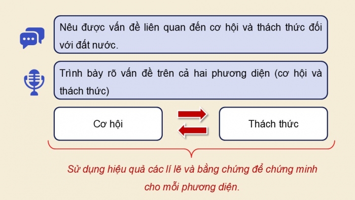 Giáo án điện tử Ngữ văn 12 kết nối Bài 9: Thuyết trình về một vấn đề liên quan đến cơ hội và thách thức đối với đất nước