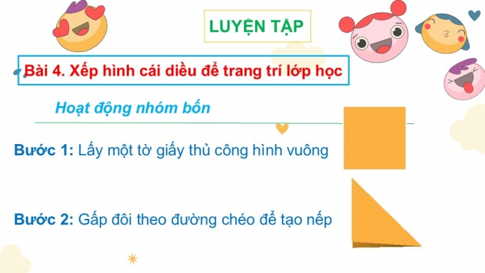 Giáo án PPT Toán 2 chân trời bài Xếp hình, gấp hình