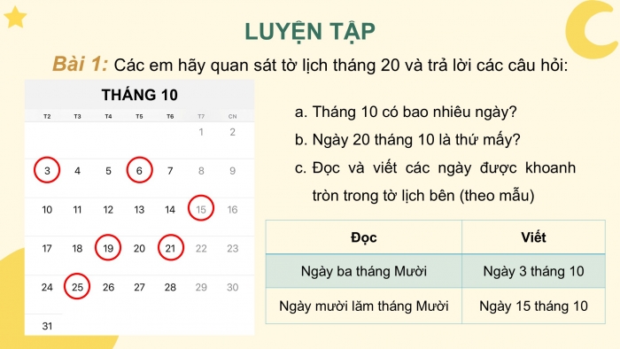 Giáo án PPT Toán 2 cánh diều bài Ngày – Tháng