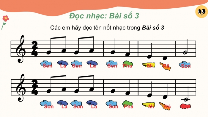 Giáo án PPT Âm nhạc 2 kết nối Tiết 20: Ôn tập bài hát Hoa lá mùa xuân, Đọc nhạc Bài số 3