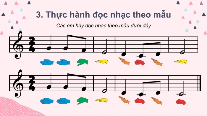 Giáo án PPT Âm nhạc 2 chân trời Tiết 3: Đô - rê - mi - pha - son, Đọc nhạc theo mẫu