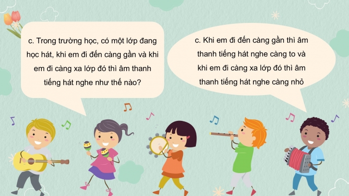 Giáo án PPT Âm nhạc 2 chân trời Tiết 1: Âm thanh to dần nhỏ dần, Nghe Tác phẩm Mùa xuân (Spring)