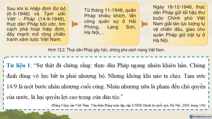 Giáo án điện tử Lịch sử 9 cánh diều Bài 13: Việt Nam từ năm 1946 đến năm 1954