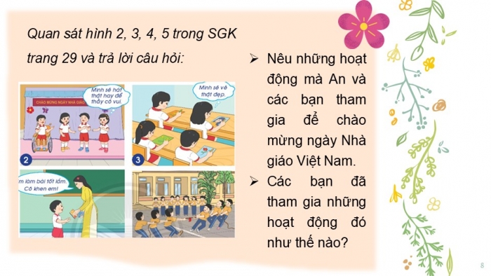 Giáo án PPT Tự nhiên và Xã hội 2 chân trời Bài 7: Ngày Nhà giáo Việt Nam