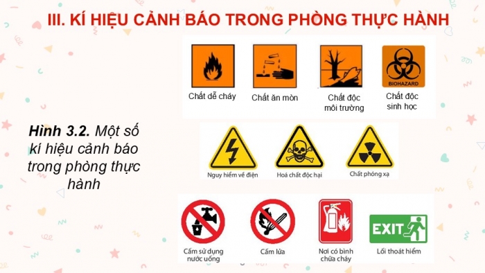 Giáo án PPT KHTN 6 chân trời Bài 3: Quy định an toàn trong phòng thực hành. Giới thiệu một số dụng cụ đo - Sử dụng kính lúp và kính hiển vi quang học