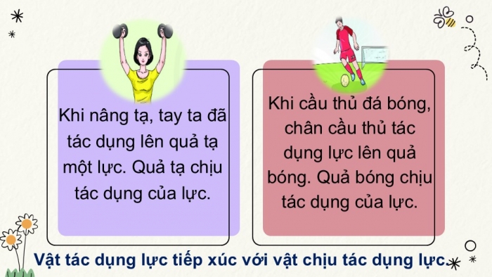 Giáo án PPT KHTN 6 chân trời Bài 38: Lực tiếp xúc và lực không tiếp xúc