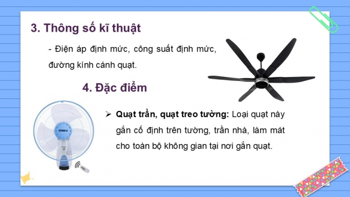 Giáo án PPT Công nghệ 6 cánh diều Bài 14: Quạt điện và máy giặt