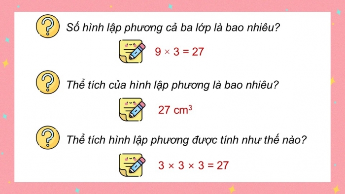 Giáo án điện tử Toán 5 chân trời Bài 74: Thể tích hình lập phương