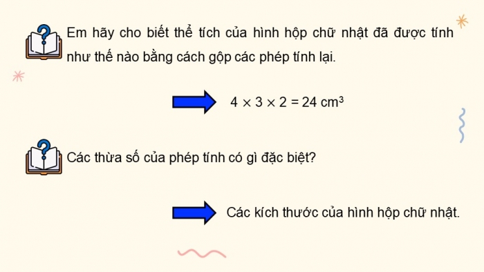 Giáo án điện tử Toán 5 cánh diều Bài 65: Thể tích hình hộp chữ nhật, hình lập phương