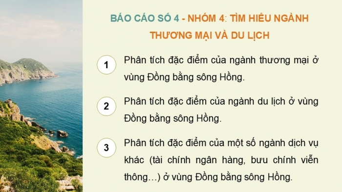 Giáo án điện tử Địa lí 12 chân trời Bài 26: Phát triển kinh tế – xã hội ở Đồng bằng sông Hồng (P2)