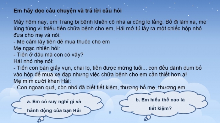 Giáo án PPT Công dân 6 kết nối Bài 8: Tiết kiệm