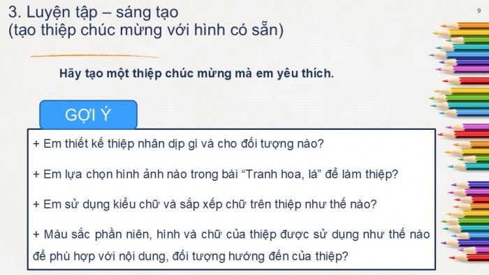 Giáo án PPT Mĩ thuật 6 chân trời Bài 4: Thiệp chúc mừng