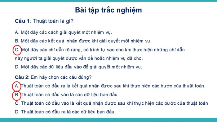 Giáo án PPT Tin học 6 kết nối Bài 15: Thuật toán