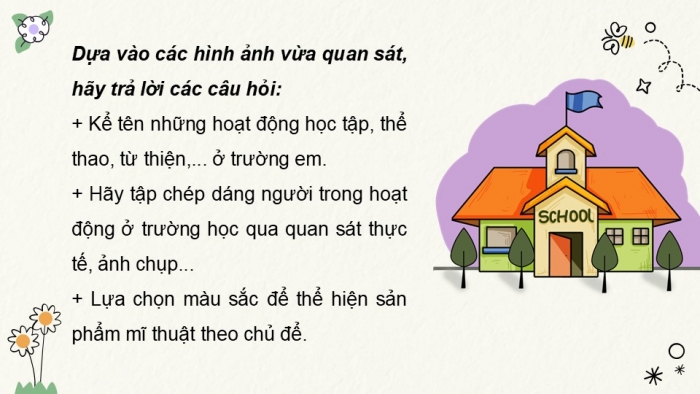 Giáo án PPT Mĩ thuật 6 kết nối Bài 5: Tạo hình hoạt động trong nhà trường