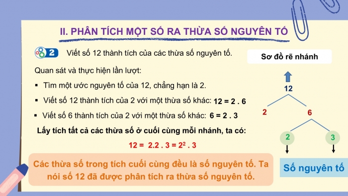 Giáo án PPT Toán 6 cánh diều Bài 11: Phân tích một số ra thừa số nguyên tố