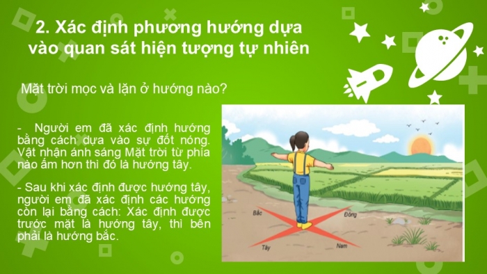 Giáo án PPT Địa lí 6 chân trời Bài 8: Thực hành xác định phương hướng ngoài thực tế