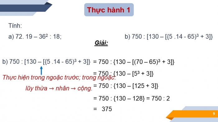 Giáo án PPT Toán 6 chân trời Bài 5: Thứ tự thực hiện các phép tính