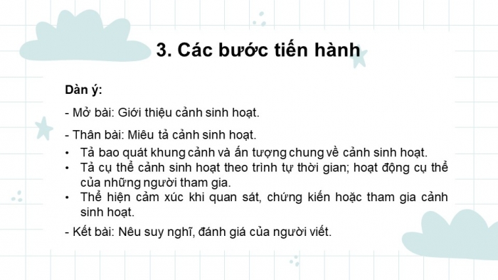 Giáo án PPT Ngữ văn 6 kết nối Bài 5: Viết bài văn tả cảnh sinh hoạt