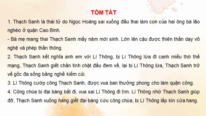 Giáo án PPT Ngữ văn 6 kết nối Bài 7: Thạch Sanh