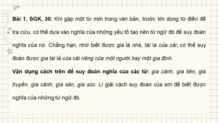 Giáo án PPT Ngữ văn 6 kết nối Bài 7: Nghĩa của từ ngữ