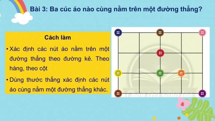 Giáo án PPT Toán 2 chân trời bài Ba điểm thẳng hàng