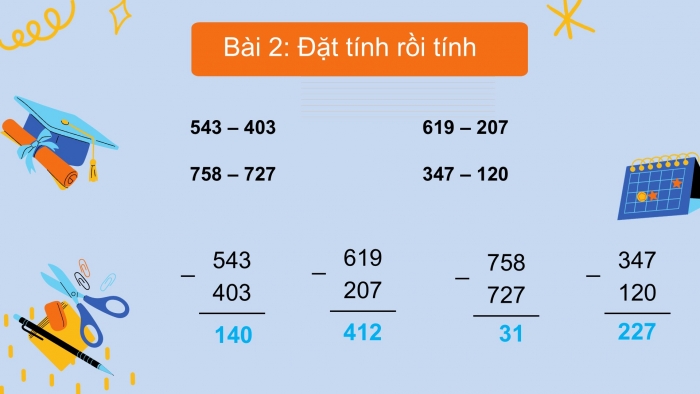 Giáo án PPT Toán 2 kết nối Bài 61: Phép trừ (không nhớ) trong phạm vi 1 000