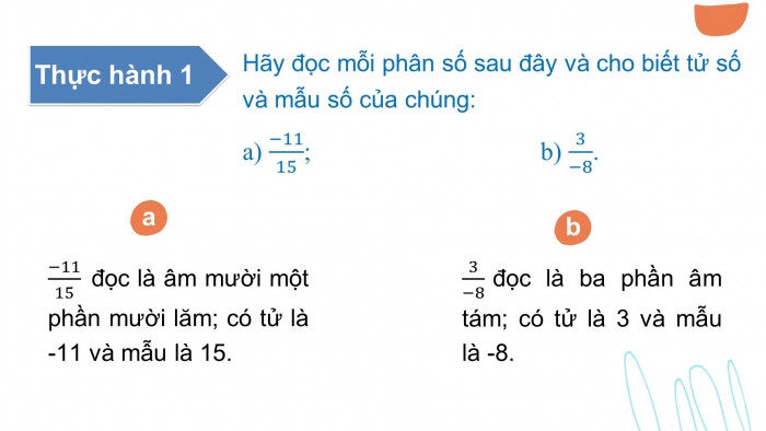 Giáo án PPT Toán 6 chân trời Bài 1: Phân số với tử số và mẫu số là số nguyên