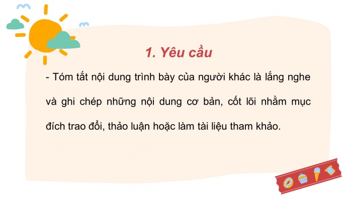 Giáo án PPT Ngữ văn 6 chân trời Bài 6: Tóm tắt nội dung trình bày của người khác