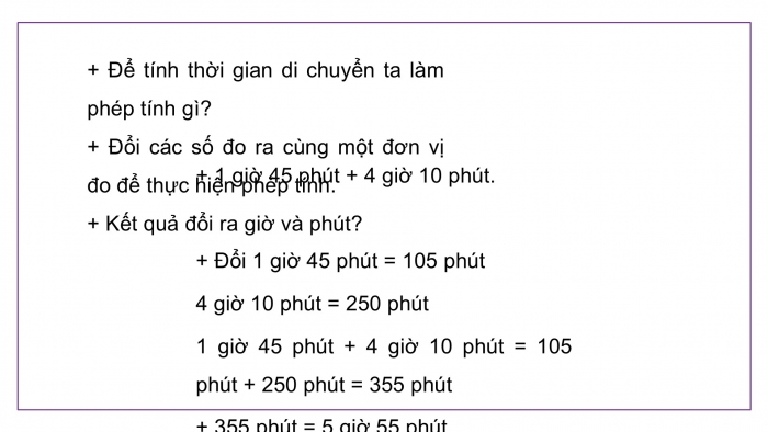 Giáo án điện tử Toán 5 cánh diều Bài 69: Cộng số đo thời gian. Trừ số đo thời gian