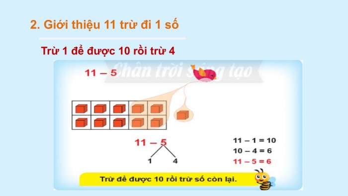 Giáo án PPT Toán 2 chân trời bài: 11 trừ đi một số