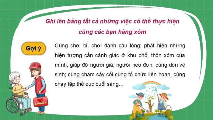 Giáo án PPT HĐTN 2 kết nối Tuần 25: Những người bạn hàng xóm