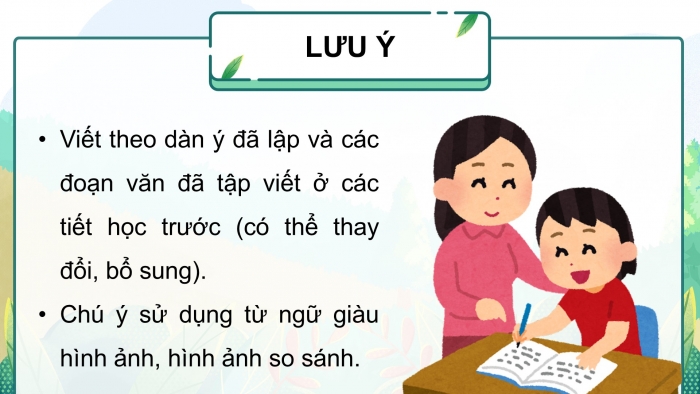 Giáo án điện tử Tiếng Việt 5 cánh diều Bài 13: Luyện tập tả phong cảnh (Viết bài văn)