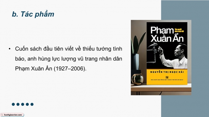 Giáo án điện tử Ngữ văn 9 kết nối Bài 6: Phạm Xuân Ẩn – tên người như cuộc đời (trích, Nguyễn Thị Ngọc Hải)