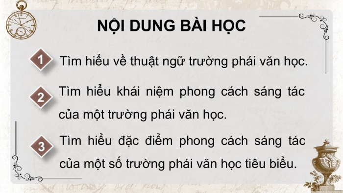 Giáo án điện tử chuyên đề Ngữ văn 12 kết nối CĐ 3 Phần Tri thức tổng quát (Phong cách sáng tác của một trường phái văn học)