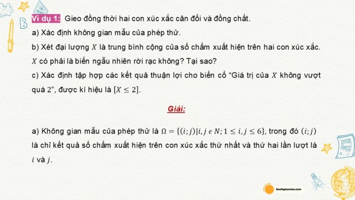 Giáo án điện tử chuyên đề Toán 12 chân trời Bài 1: Biến ngẫu nhiên rời rạc