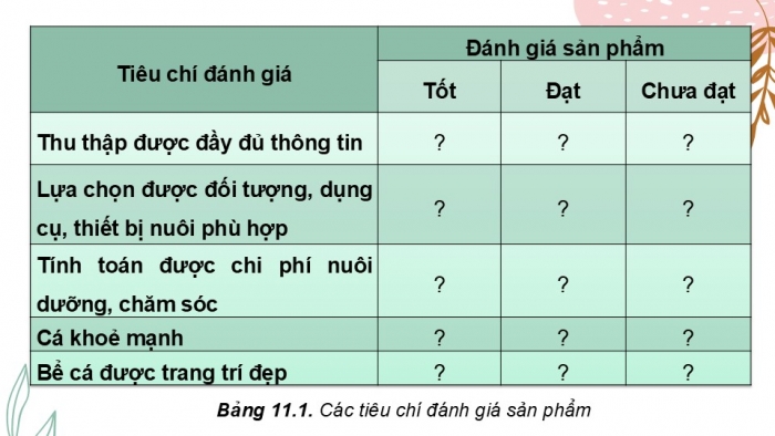 Giáo án điện tử chuyên đề Công nghệ 12 Lâm nghiệp Thuỷ sản Cánh diều Bài 11: Dự án Nuôi cá cảnh