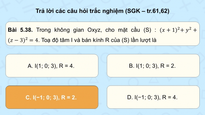 Giáo án điện tử Toán 12 kết nối Bài tập cuối chương V