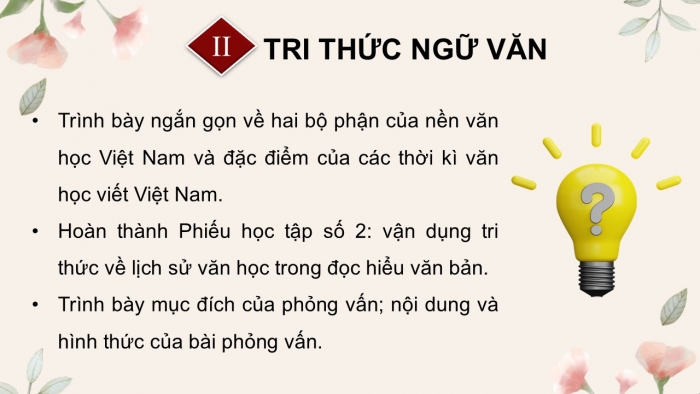 Giáo án điện tử Ngữ văn 9 kết nối Bài 10: Khởi động dự án (Giới thiệu bài học và Tri thức ngữ văn)