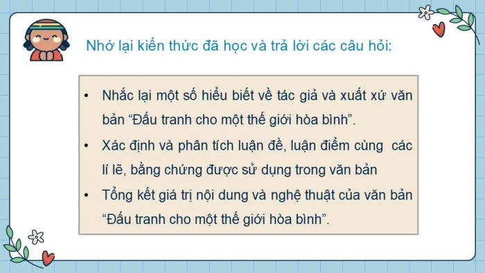 Giáo án PPT dạy thêm Ngữ văn 9 Chân trời bài 6: Đấu tranh cho một thế giới hoà bình (G. G. Mác-két)