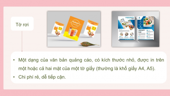 Giáo án PPT dạy thêm Ngữ văn 9 Chân trời bài 6: Viết văn bản quảng cáo hoặc tờ rơi về một sản phẩm hay một hoạt động