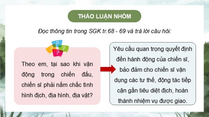 Giáo án điện tử Quốc phòng an ninh 12 kết nối Bài 8: Vận dụng các tư thế, động tác cơ bản khi vận động trong chiến đấu