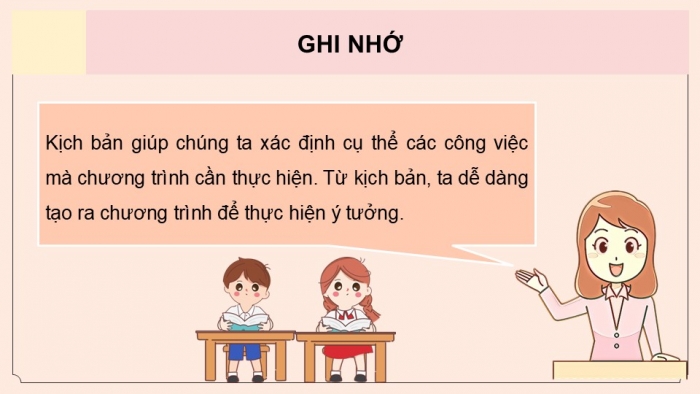 Giáo án điện tử Tin học 5 kết nối Bài 16: Từ kịch bản đến chương trình