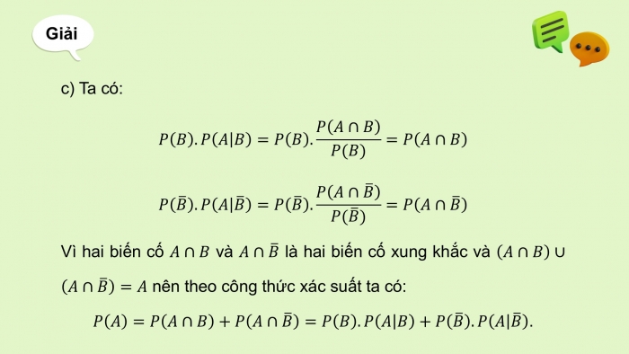 Giáo án điện tử Toán 12 cánh diều Bài 2: Công thức xác suất toàn phần. Công thức Bayes