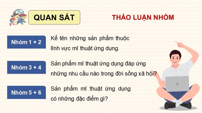 Giáo án điện tử Mĩ thuật 9 kết nối Bài 16: Đặc trưng của ngành, nghề liên quan đến mĩ thuật ứng dụng