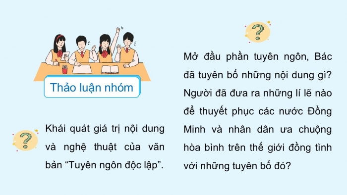 Giáo án PPT dạy thêm Ngữ văn 12 Kết nối bài 6: Tuyên ngôn Độc lập (Hồ Chí Minh)