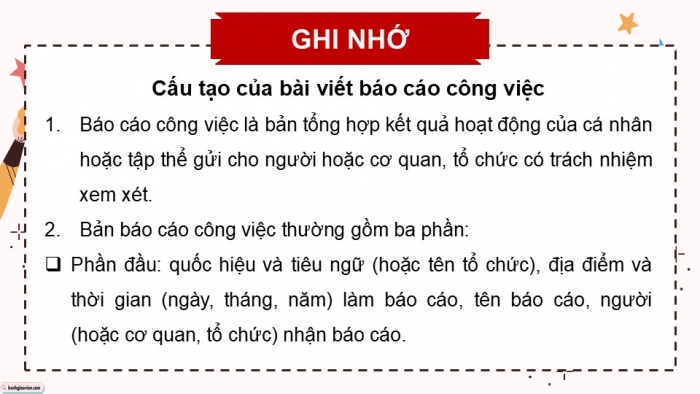 Giáo án điện tử Tiếng Việt 5 cánh diều Bài 16: Viết báo cáo công việc