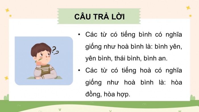 Giáo án điện tử Tiếng Việt 5 cánh diều Bài 16: Trò chơi mở rộng vốn từ Hòa bình, Ngọn lửa Ô-lim-pích