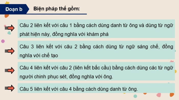 Giáo án điện tử Tiếng Việt 5 cánh diều Bài 17: Luyện tập liên kết câu bằng cách thay thế từ ngữ