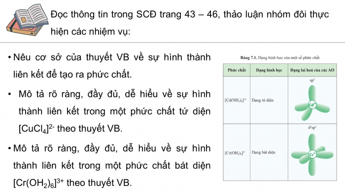 Giáo án điện tử chuyên đề Hoá học 12 cánh diều Bài 7: Liên kết và cấu tạo của phức chất