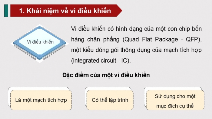 Giáo án điện tử Công nghệ 12 Điện - Điện tử Kết nối Bài 24: Khái quát về vi điều khiển